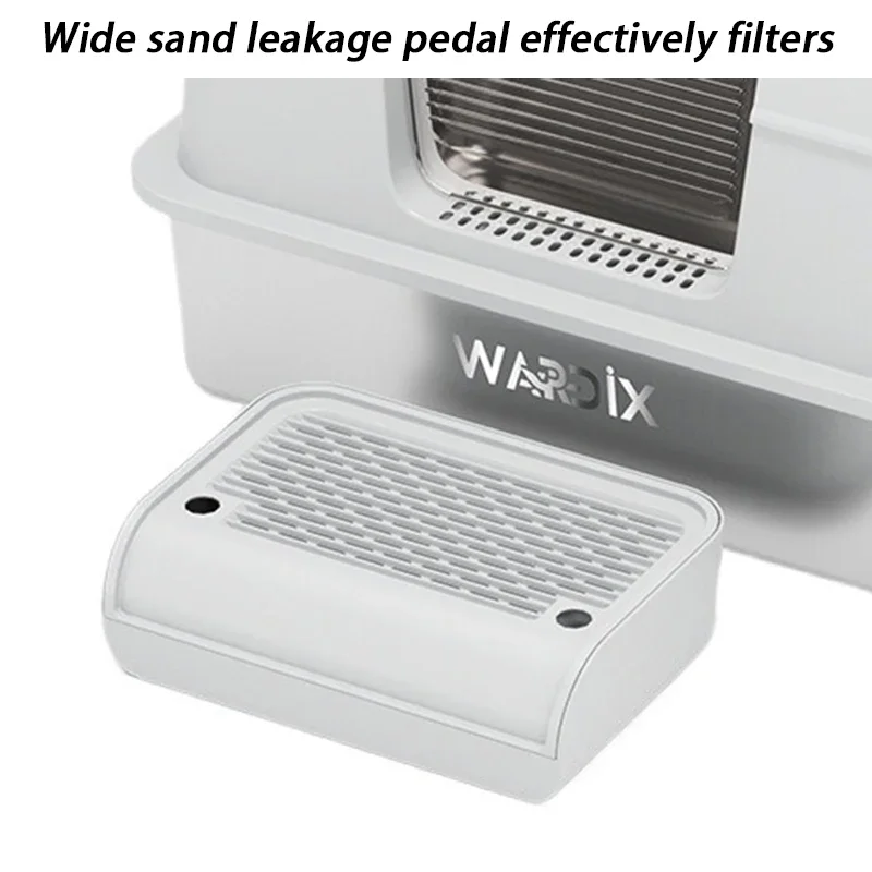 Fully Enclosed Cat Litter Box Stainless Steel Large Anti Odor Cat Bedpans Enclosed Kitten Litter Box with Scoop Pet Supplies - imagen 5