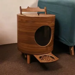 Comedero automático para perros y gatos de madera