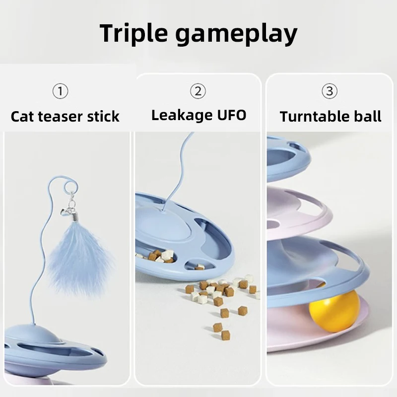 HOOPET-Placa de entretenimiento para gatos, torre de pistas de disco, inteligencia para mascotas - imagen 2