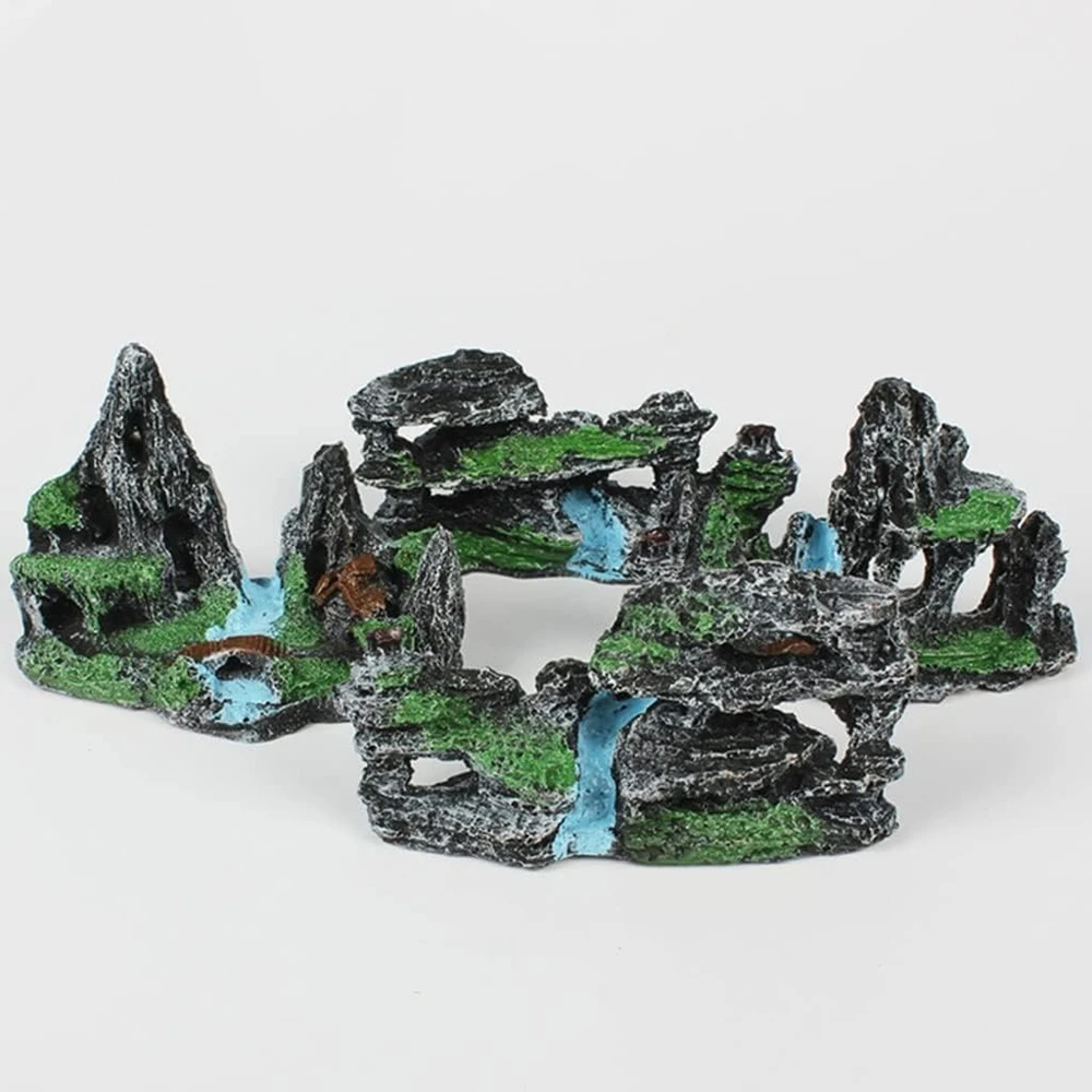 Decoración creativa de pecera de estilo aleatorio, decoración de paisajismo, resina de rocalla de Acuario, adorno artesanal para el hogar, 1 unidad - imagen 2