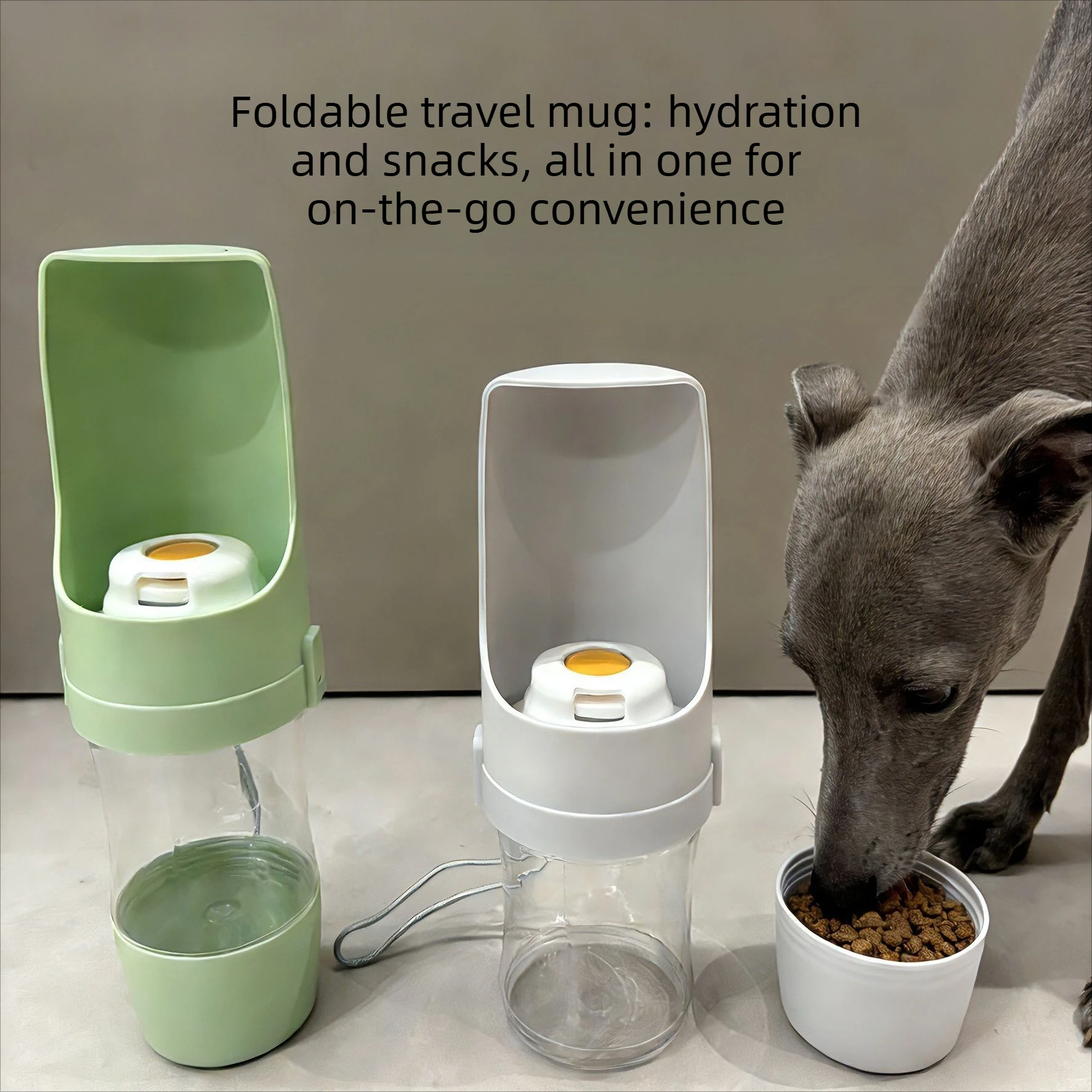 Botella de agua plegable para perros – Bebedero y comedero 2 en 1 - imagen 2