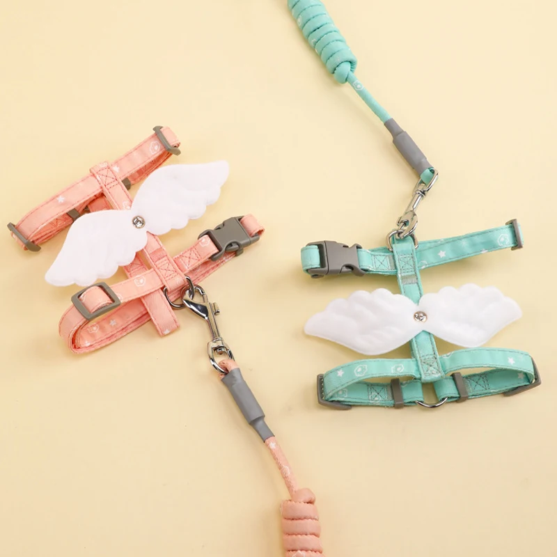 Dulce arnés de ala de Ángel para gato, conjunto de Correa y arnés para perro y gato al aire libre, chaleco para caminar a prueba de agua, correa para el pecho, accesorios para gatitos - imagen 4