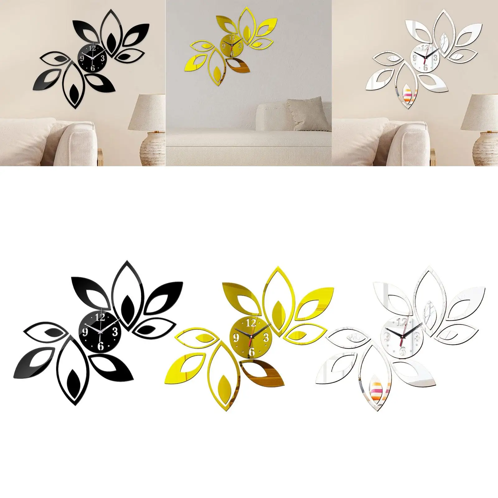 Reloj de pared con espejo acrílico, sin tictac, silencioso, preciso, arte moderno, grande para sala de estar, cafetería interior, cocina y dormitorio - imagen 4