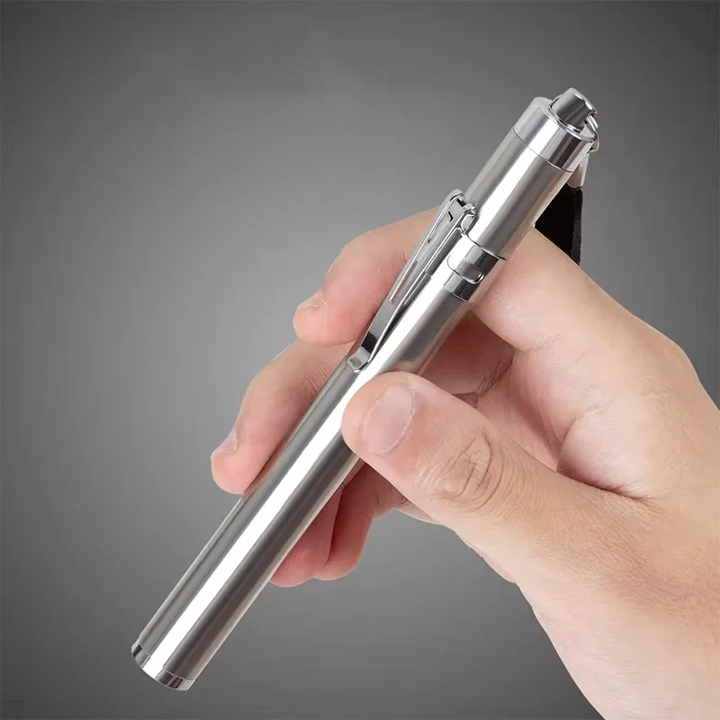 Luz blanca de acero inoxidable, luz de observación de incubación de mascotas, fuente de luz de viaje nocturno, fácil de llevar, batería reemplazable