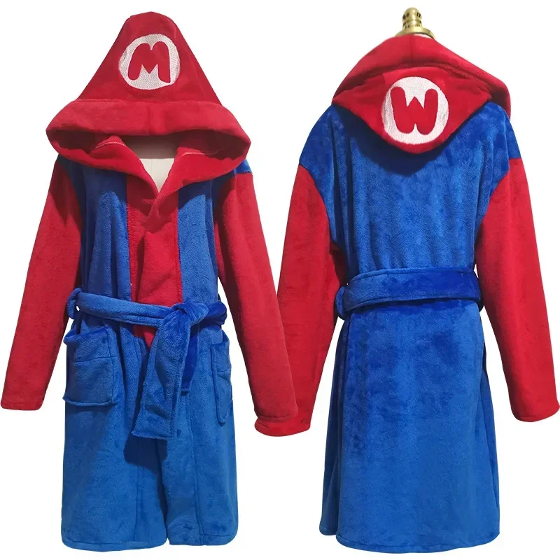 Juego Super Marios Bros pijamas figura de Anime Luigi disfraz Cosplay adultos niños pijamas Albornoz ropa de hogar ropa de Halloween regalo - imagen 2