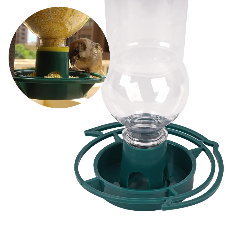 Alimentador automático de pájaros para exteriores, cuenco de plástico colgante para alimentación de mascotas, herramientas de alimentación de semillas, taza colgante de bosque, 1-3 uds. - imagen 2