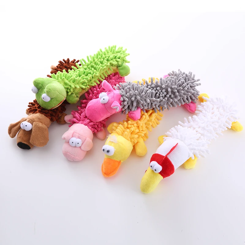 Juguete para perros, juguete de peluche con sonido, fregona, cáscara de piel, rana, hipopótamo, suministros de molienda de dientes - imagen 3