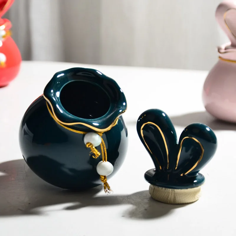 Mini urna de cerámica pintada a mano para mascotas, conmemorativa personalizada grabada para recuerdo de cenizas de perros y gatos, jarrón de cremación para mascotas pequeñas ​ - imagen 2