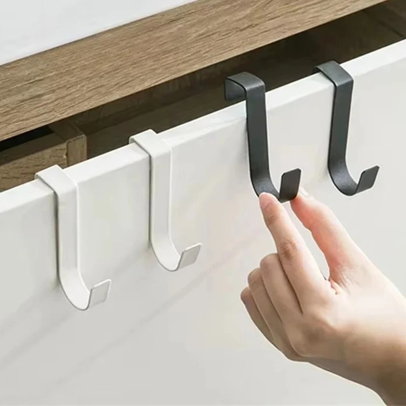 Ganchos multiusos para puerta de armario de cocina, gancho trasero para colgar ropa, abrigo, sombrero, colgador de toallas, gancho de almacenamiento, accesorios de baño - imagen 2