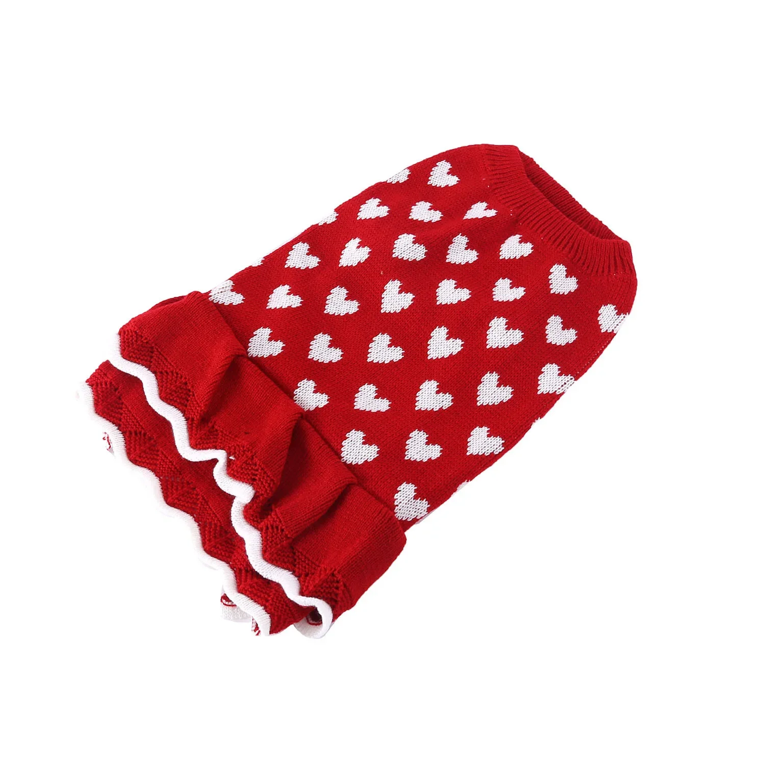 Nueva ropa navideña para cachorros y gatos, disfraz de peluche para perros pequeños, suéter rojo de amor para perros, disfraz para mascotas - imagen 5