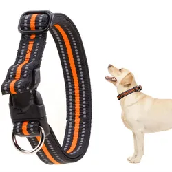 Collar reflectante para perro – Ajustable con enganche D de nailon