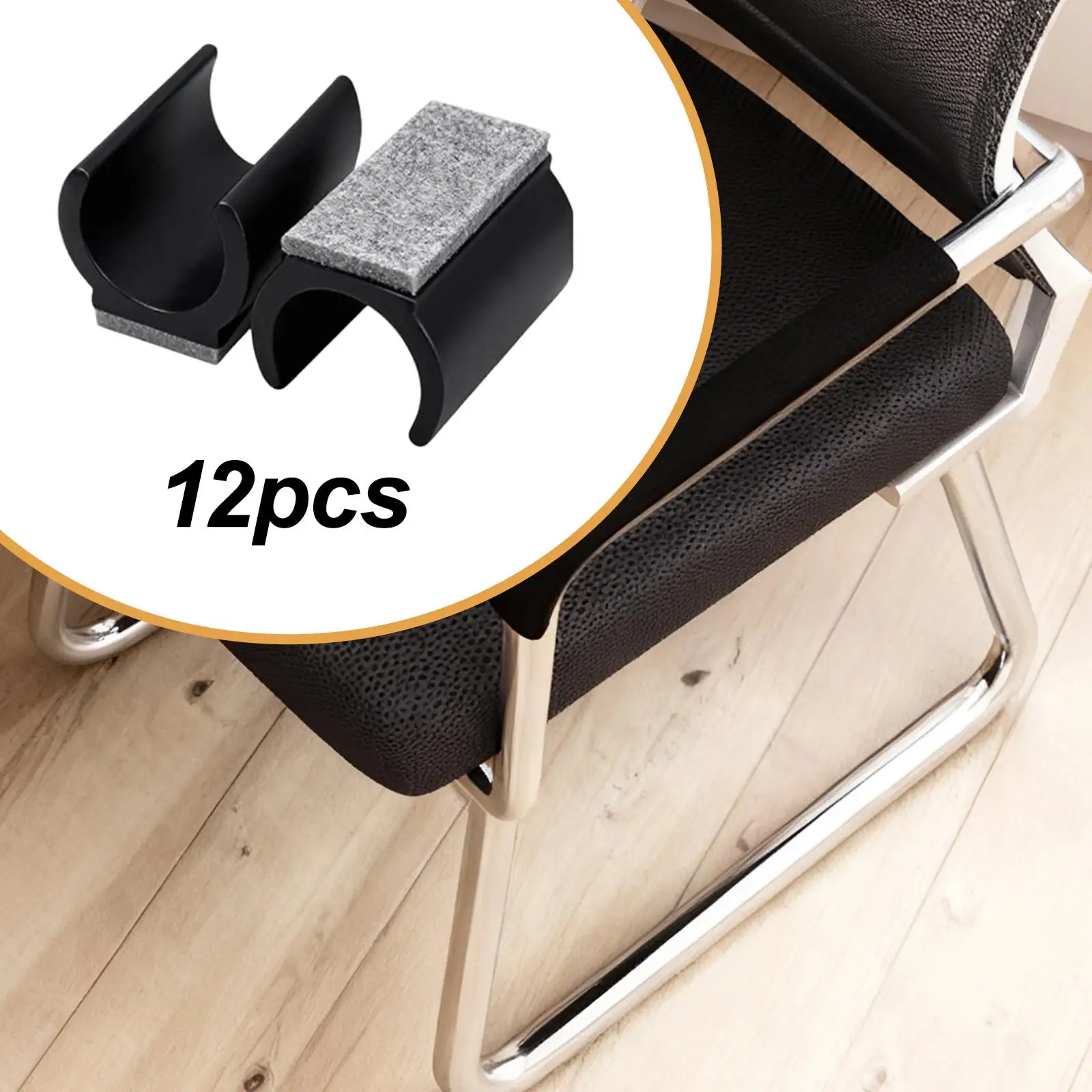 12 Uds. Pies de silla deslizadores en forma de U deslizan suavemente las puntas de las patas de la silla tapas protectores de suelo