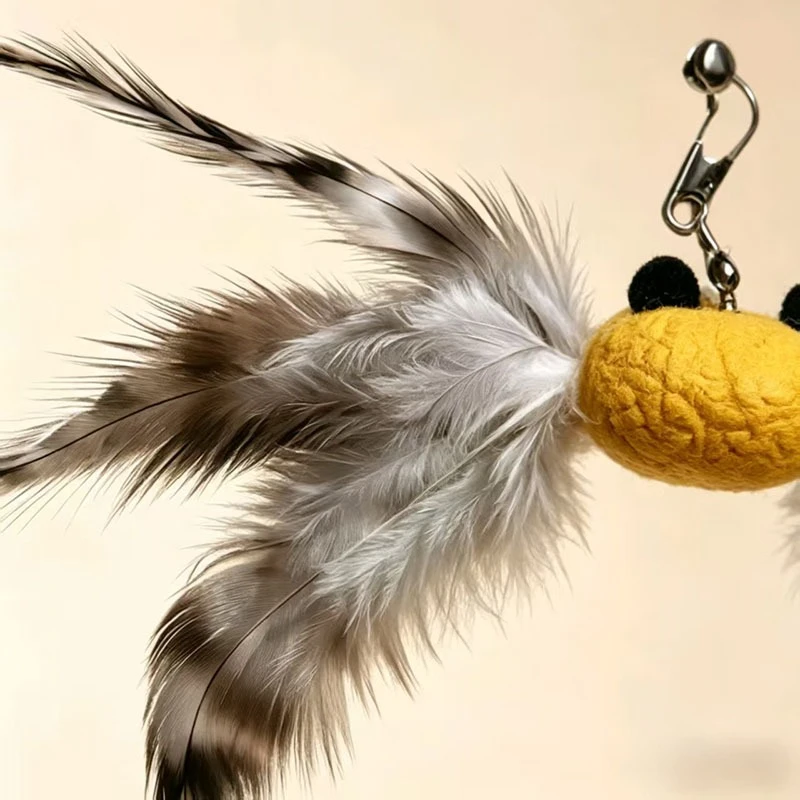 Juguete para gatos cangrejo simulado con plumas – Palo interactivo - imagen 4