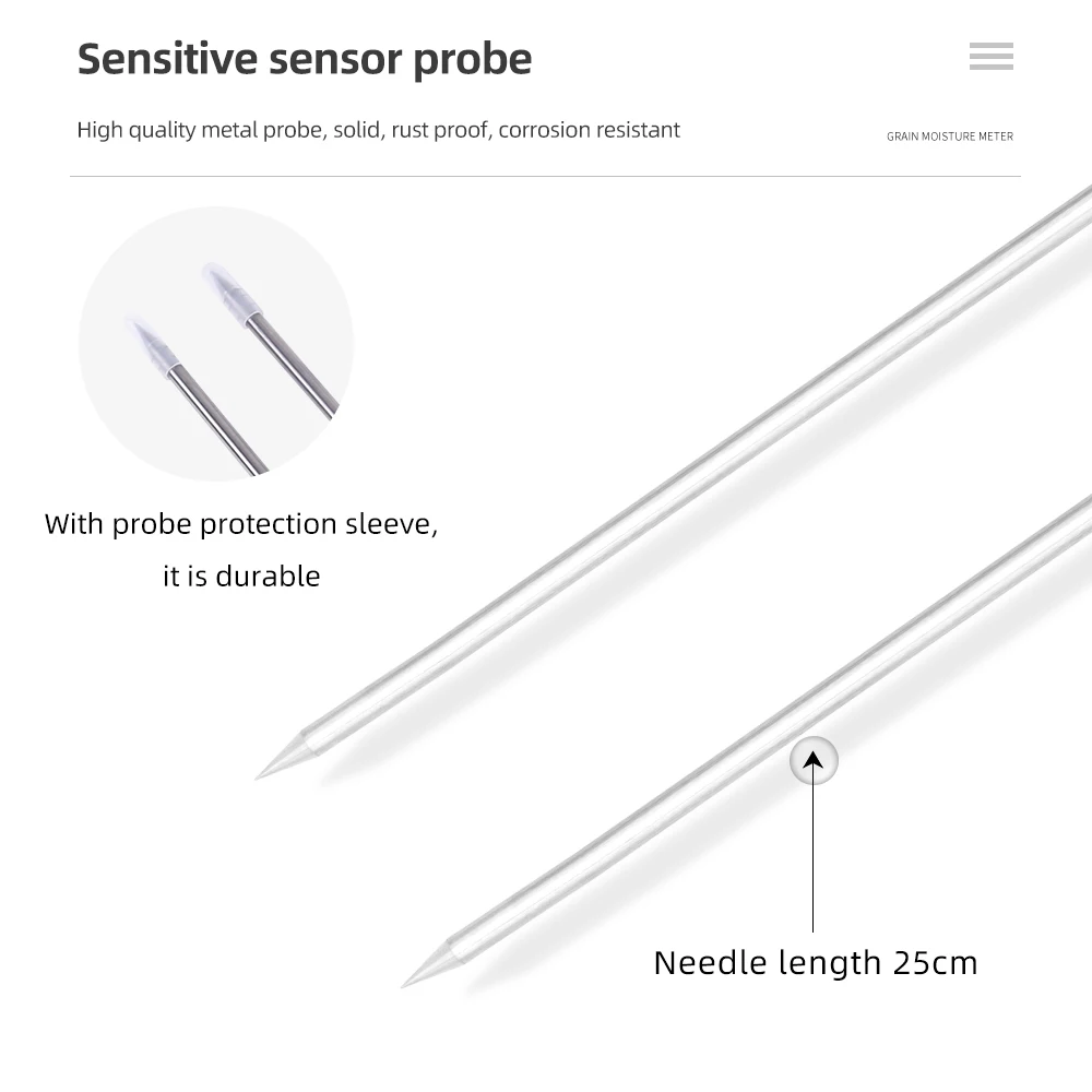 Medidor de humedad de grano JGL-188, pantalla LCD, higrómetro de mano, Detector de contenido de agua para maíz, trigo, arroz y arroz - imagen 5