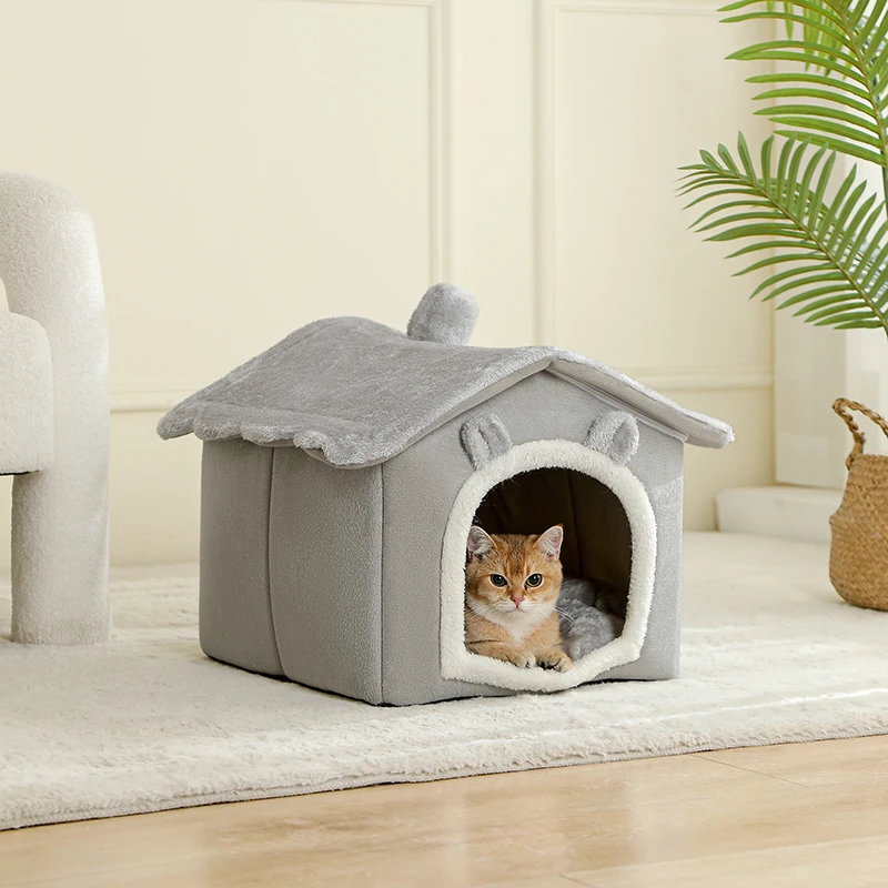 Casa plegable para mascotas, casa lavable extraíble para gatos, cueva para cachorros, sofá, cama para mascotas, casa para perros extra pequeños y gatos pequeños y medianos - imagen 5
