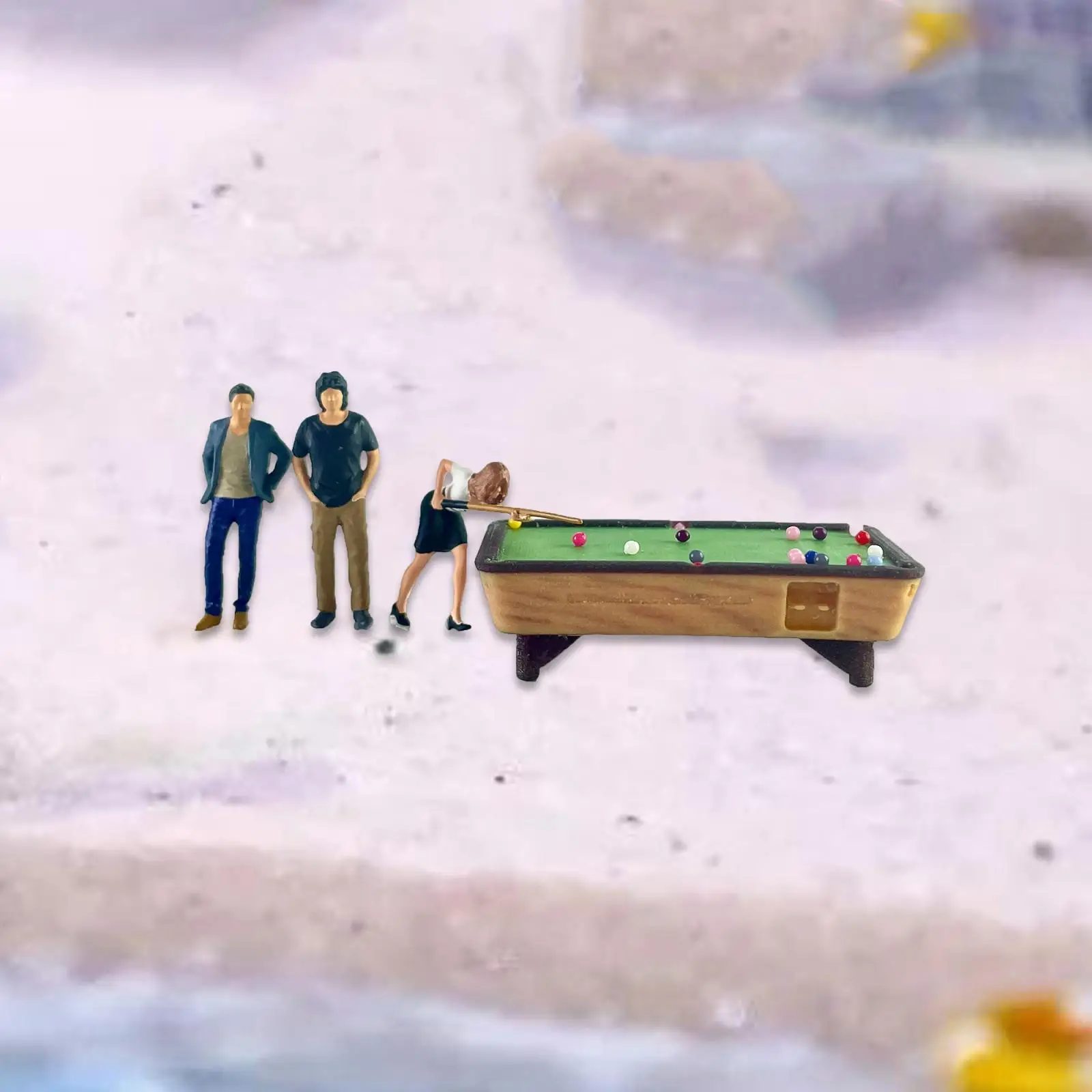 Mini juego de modelos de billar, decoración de diseño de jardín de hadas 1:64, figura de personas, modelo en miniatura, baile femenino, dioramas - imagen 2