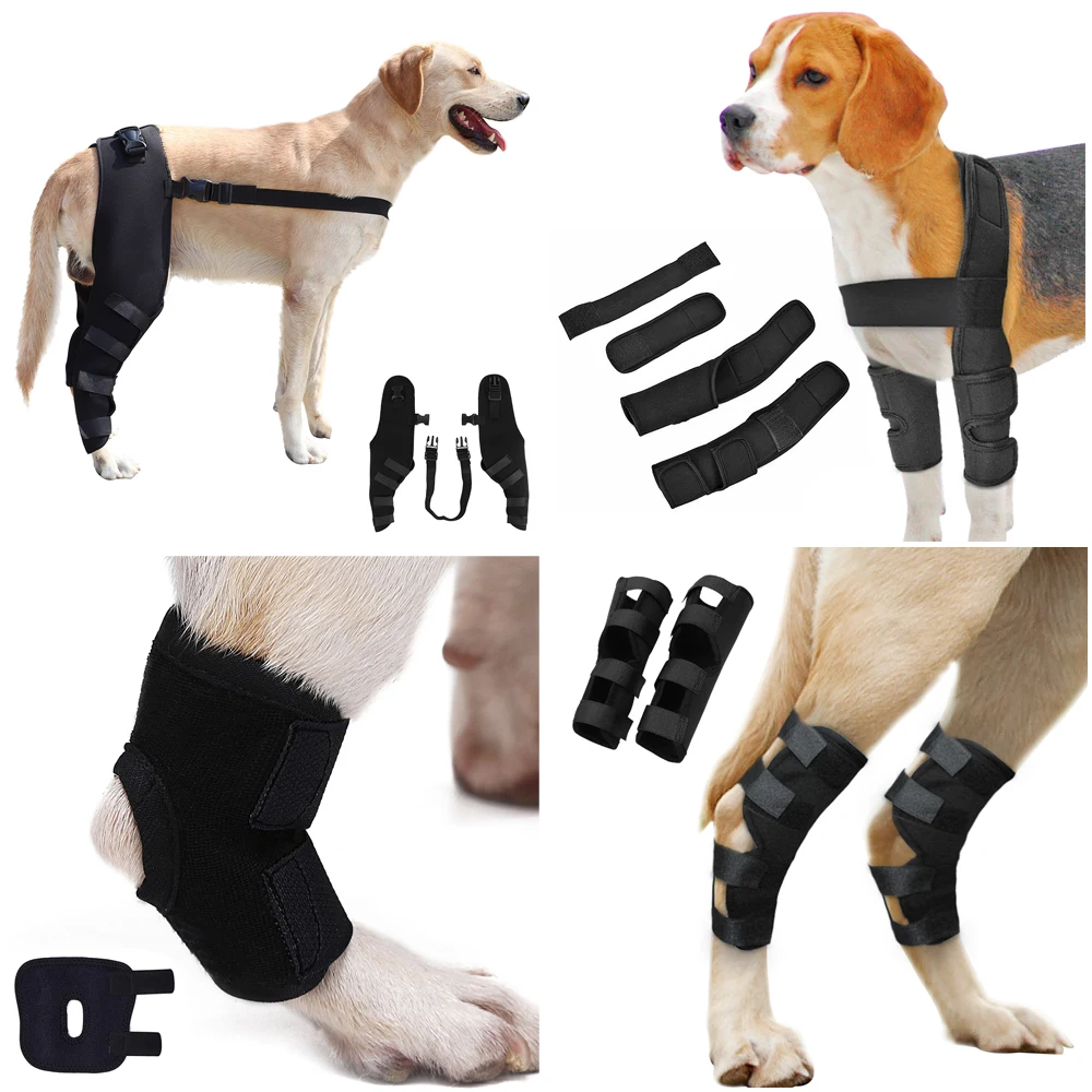 Vendajes para perros y mascotas, rodillera para piernas, protección ajustable, funda de recuperación para mascotas, suministros médicos, accesorios para perros