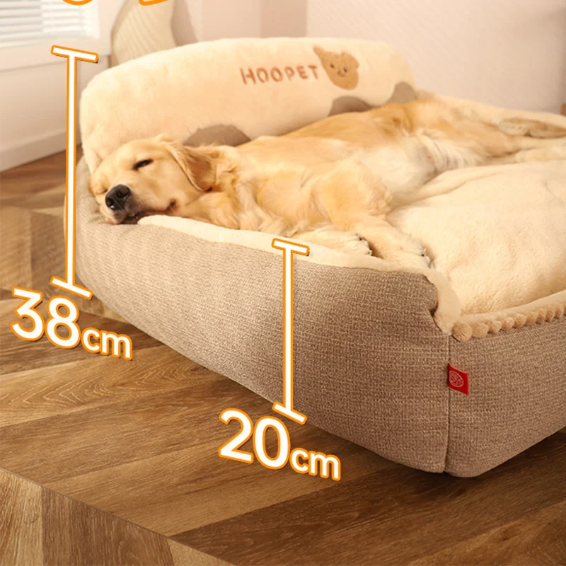 HOOPET-nido de invierno para perro grande, cama extraíble y lavable de pelo dorado, Keji, Universal, para dormir, temporada - imagen 5