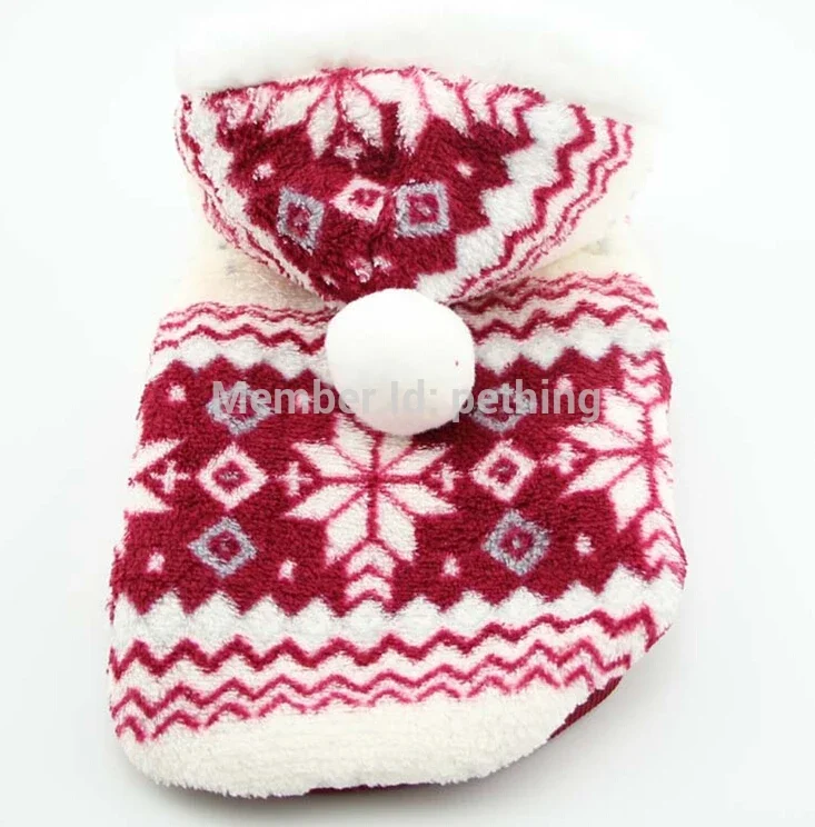Abrigo de invierno con capucha para perros, patrones navideños, ropa navideña para perros, chaqueta cálida de invierno para mascotas XS -XL, suministro de colores rojo y azul