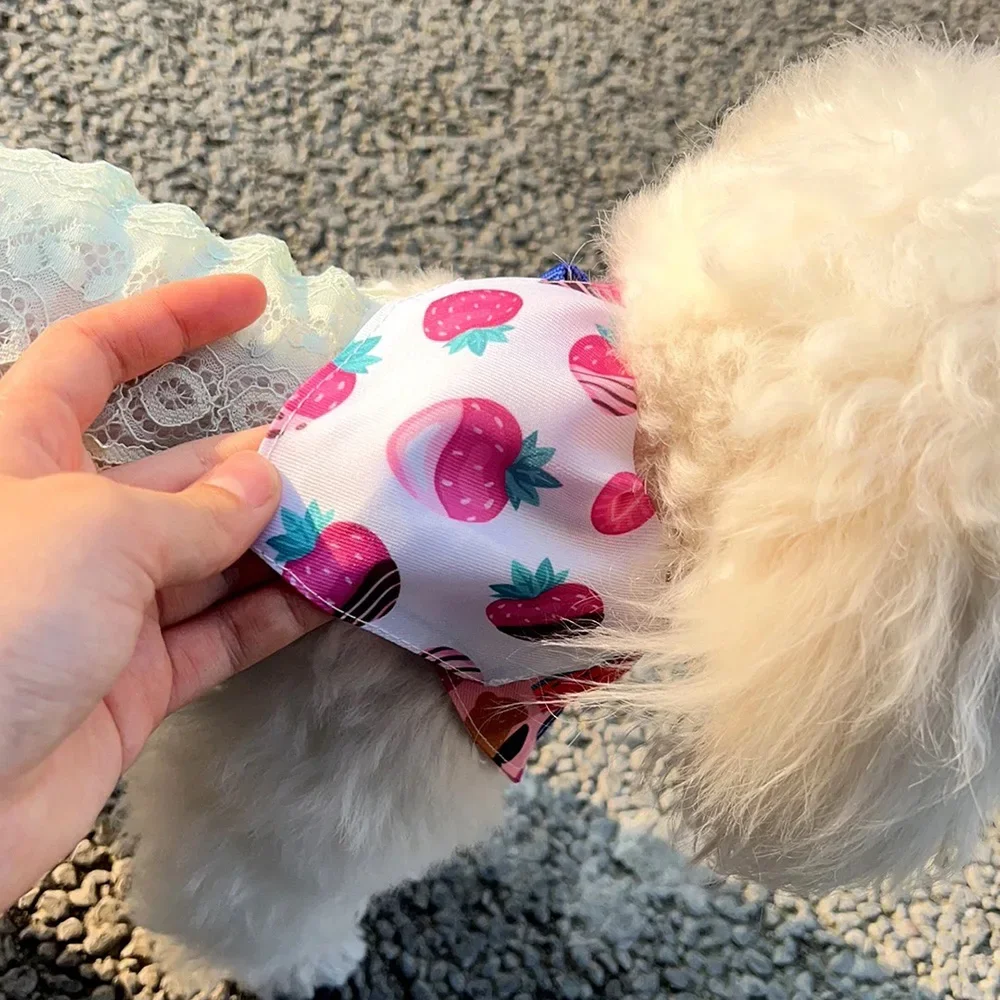 Conjunto de 2 uds de Bandanas para mascotas, venta al por mayor, para perros pequeños, Gotas, Mascotas, accesorios de aseo, vendaje Triangular para cachorros, perros y gatos con Collar - imagen 4