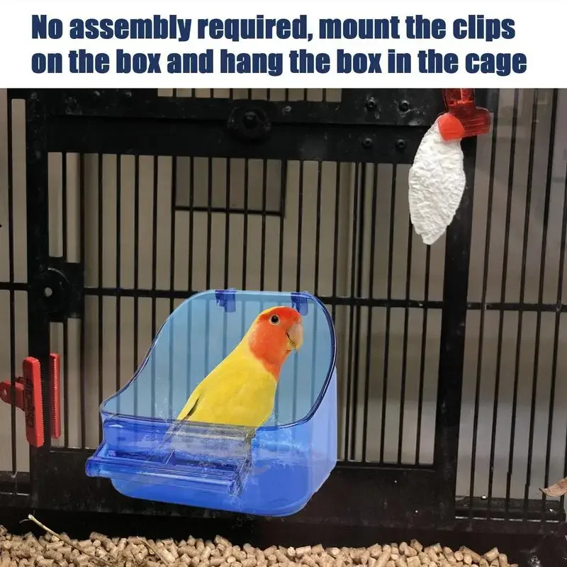 Baño para pájaros para jaula, bañera para loros, jaula para pájaros, bañera para pájaros, piscina, práctico, grueso, resistente para loros y cacatúas, pájaros pequeños - imagen 5