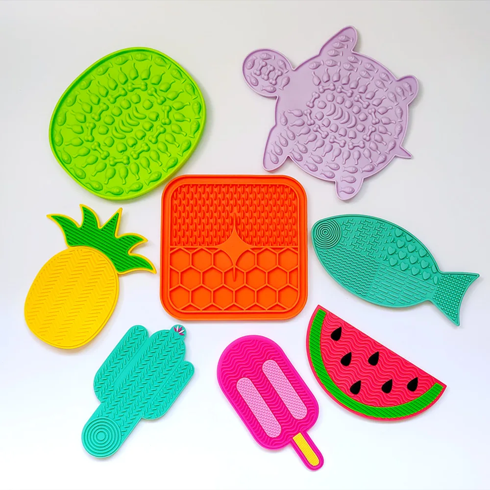 Adecuado para mascotas pesando menos de 3 kilogramos estera gatos tazones de comida lenta ventosa alimentación comida silicona lamer, producto pequeño - imagen 2