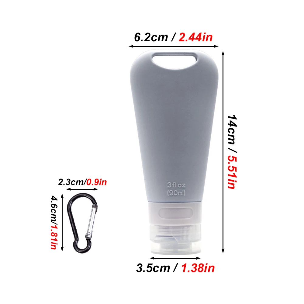 Alimentador de botellas de agua de silicona de 90 ML, tubo rellenable de alimentos con mosquetón, botellas de viaje portátiles para perros y mascotas, viajes de adiestramiento al aire libre - imagen 3