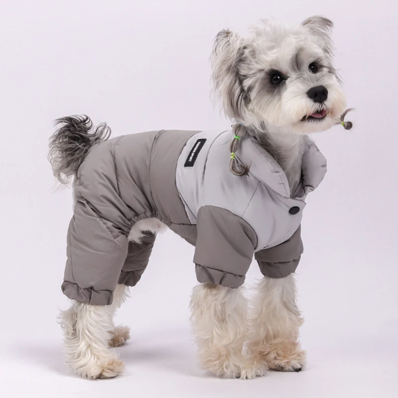 Chaqueta cálida de invierno para perros, ropa impermeable para perros pequeños y medianos, trajes de cuatro patas, mono para cachorros de Bulldog Francés Chihuahua - imagen 3