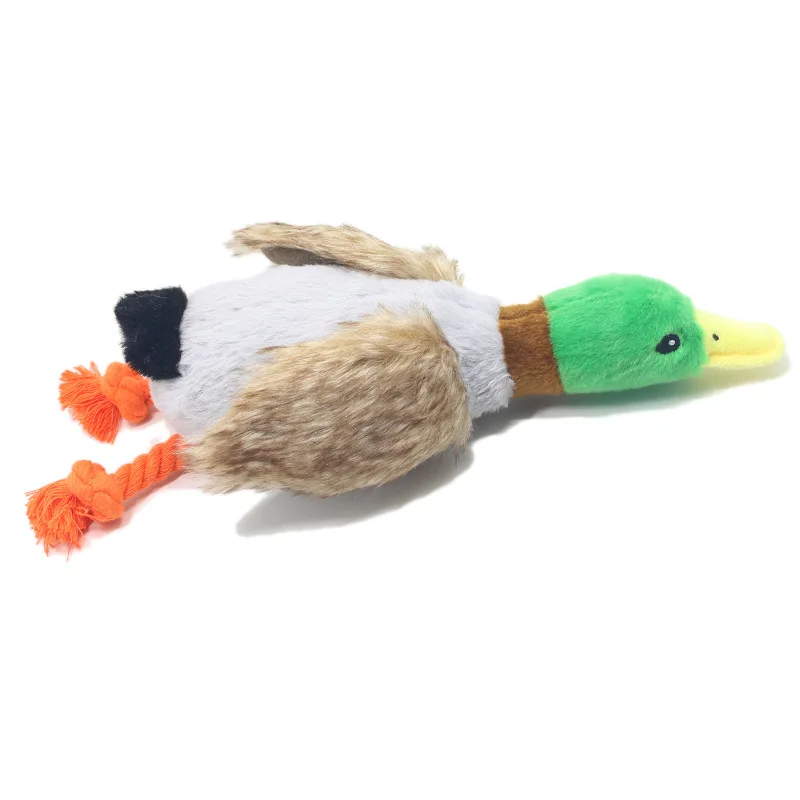 Lindo pato de peluche juguete con sonido relleno Animal chirriante juguete para perros limpieza diente perro cuerda para masticar juguetes accesorios para perros y mascotas Juguetes - imagen 4