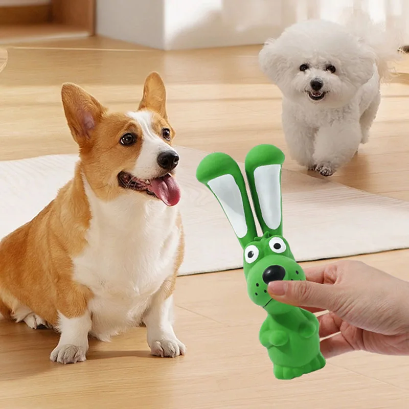 Recién llegado, juguete para masticar para perros chirriantes, limpieza de dientes molares duradera, suministros interactivos para mascotas para cachorros, perros pequeños y medianos - imagen 2