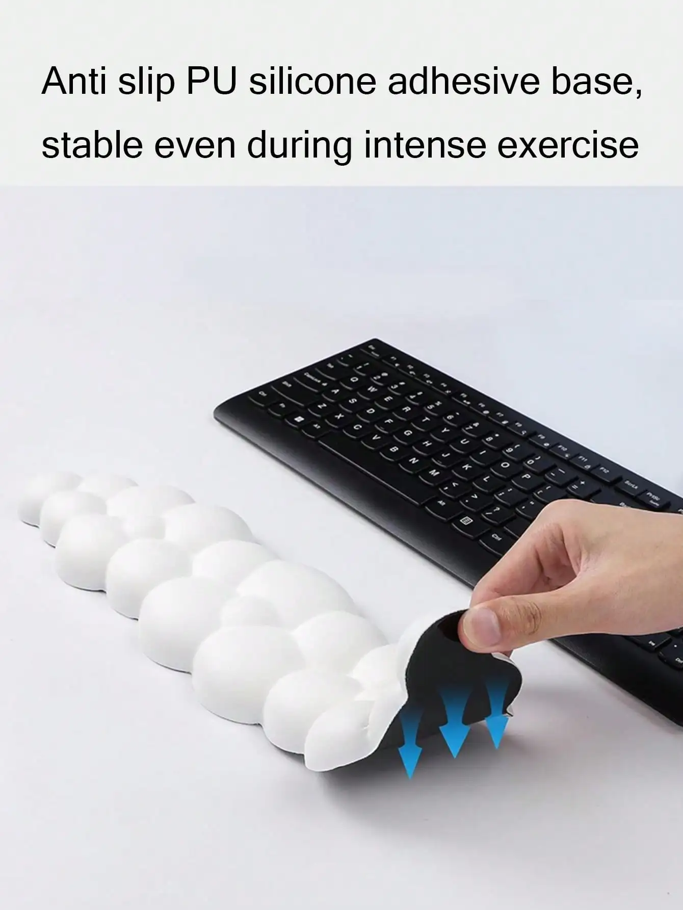 Reposamuñecas de silicona antideslizante para teclado – Alivia fatiga de muñeca - imagen 3