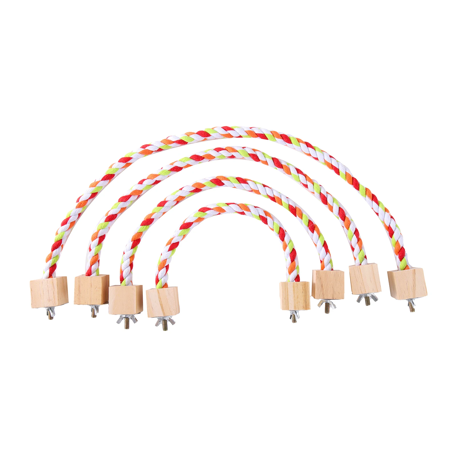 Juguetes para morder loros, cuerda de algodón de Color loro, juguetes elásticos para escalar loros, arnés de columpio resistente para pájaros, jaula, soporte para columpio de juguete para mascotas - imagen 4