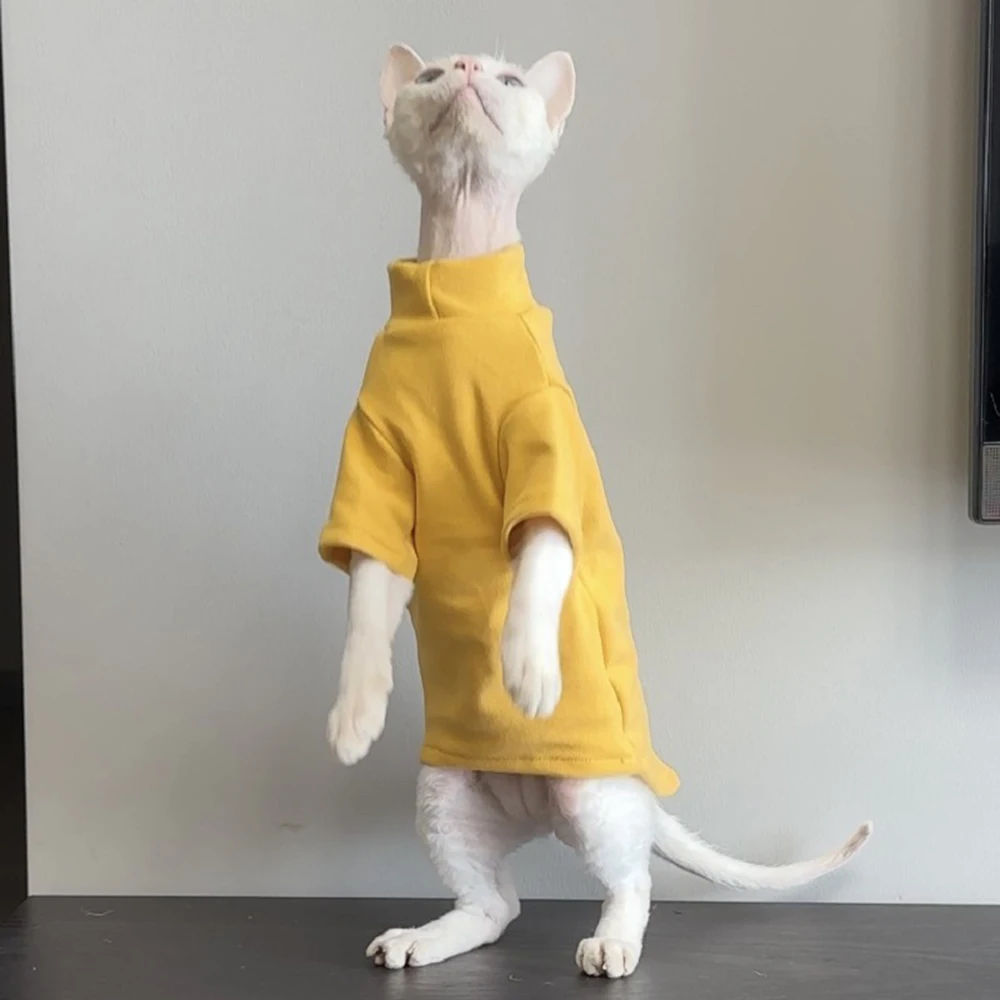 Otoño Invierno gato Sudadera con capucha para gatos sólido mascota gatito ropa Sphynx Maine Coon Ragdoll jerseys ropa para gatos mascotas camisas - imagen 4