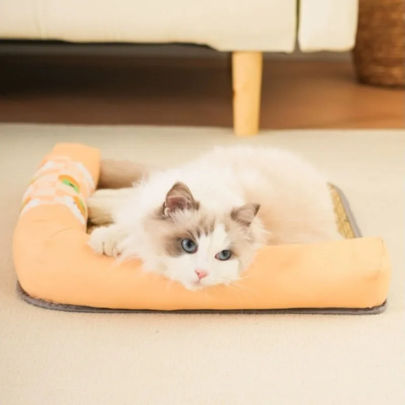 Estera refrescante transpirable de verano para mascotas, almohadilla para dormir tejida de mimbre para gatos, suministros de disipación de calor para cachorros y gatitos, estera de cama cómoda para perros - imagen 5