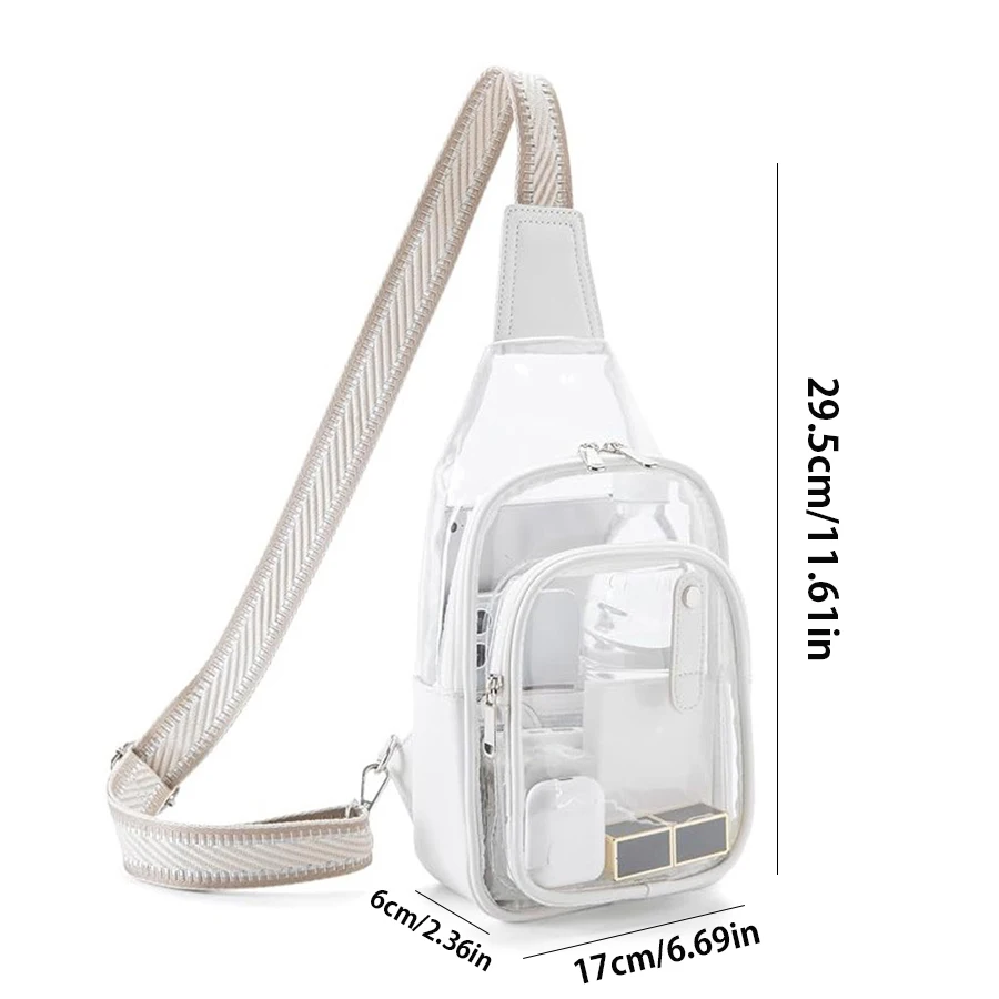 Bolso transparente de la honda del PVC, bolso crossbody de la jalea de la moda, bolso impermeable del pecho para el acontecimiento del concierto de la playa del viaje