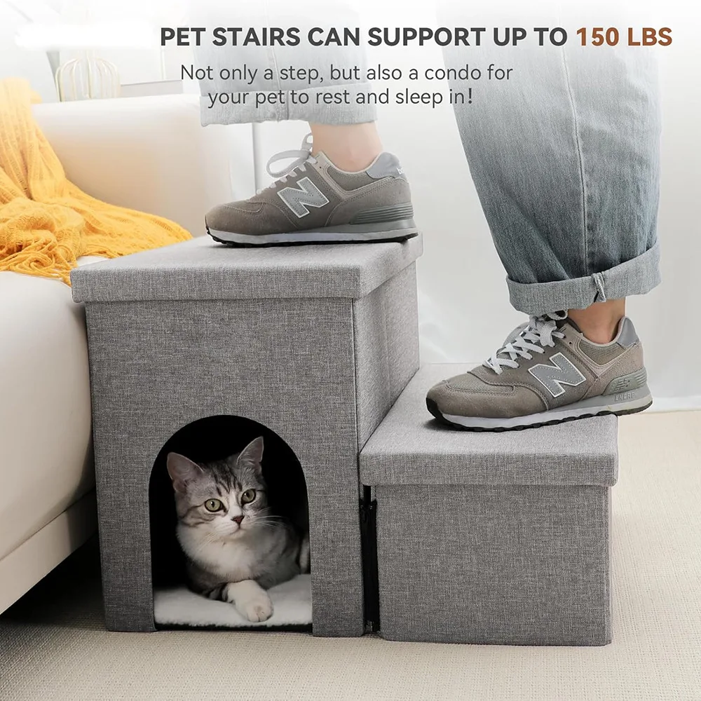 Escaleras plegables con cama para perros y gatos - imagen 3