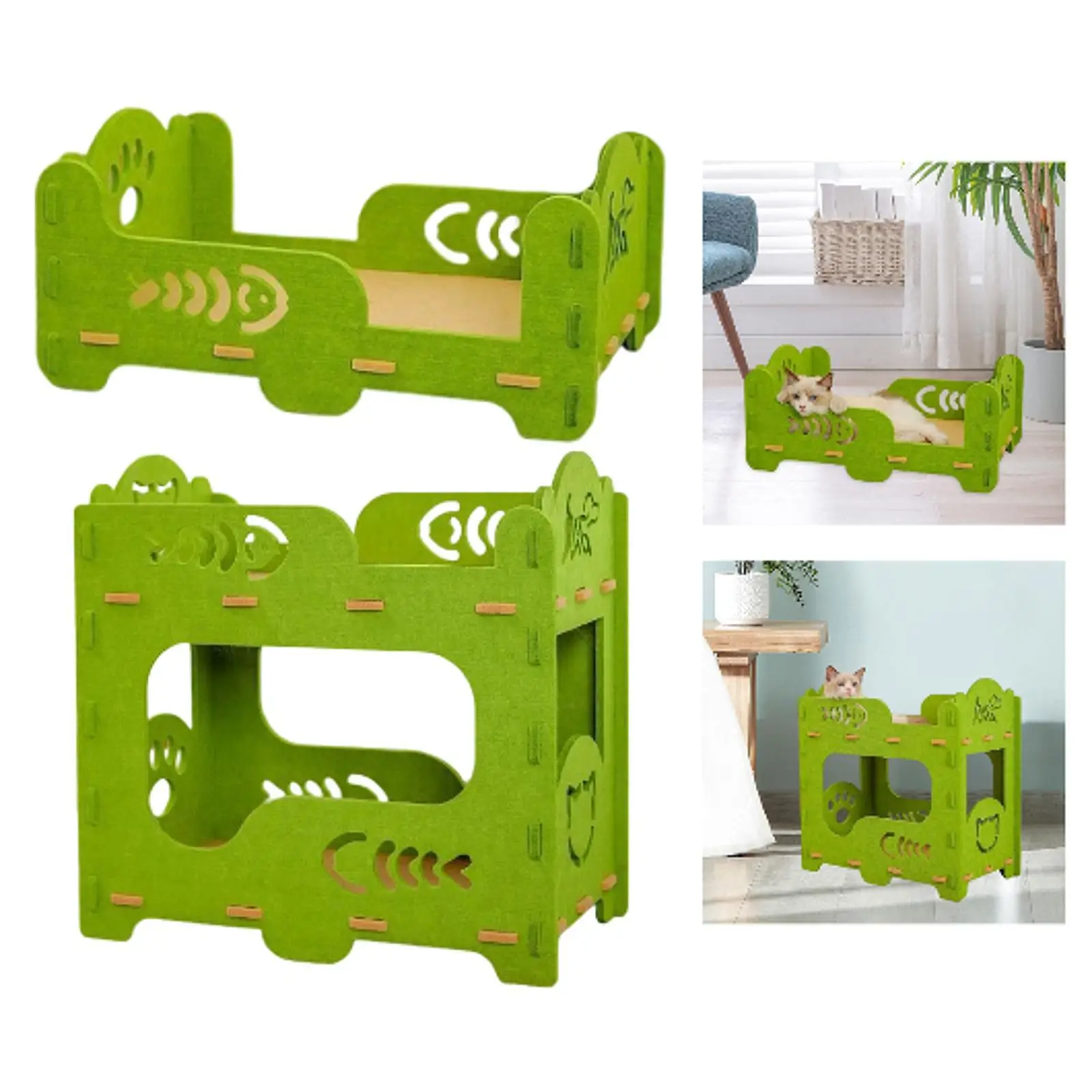 Casa para gatitos, nido para descansar, resistente a los arañazos, interior y exterior, cama para gatos de fieltro