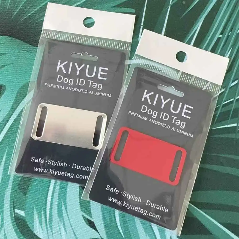 KIYUE, 20 piezas, etiquetas de aluminio para tienda de mascotas, etiqueta con nombre de perro, placa de identificación personalizada grabada con láser para gato, etiqueta para número de teléfono, llaveros, accesorios - imagen 3