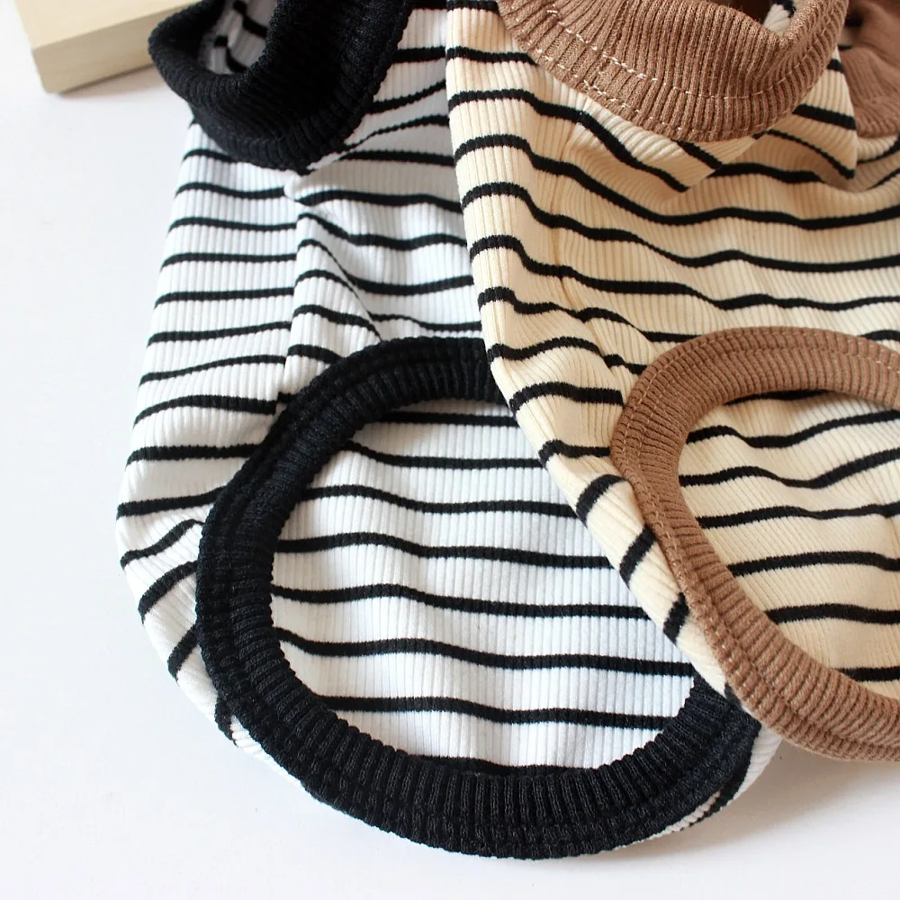 Ropa para perros de primavera y otoño, ropa a rayas para mascotas para perros pequeños y medianos, sudadera cálida para cachorros, trajes para Chihuahua y Yorkies - imagen 5