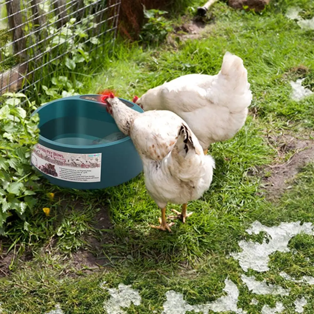Cuenco térmico inteligente para mascotas, cuenco de agua caliente para exteriores, perros, gatos, pollos, ganado, 2,2 L, para día frío, baño de aves - imagen 2