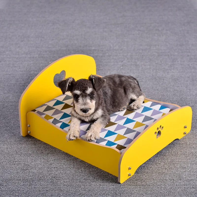 Cama de madera extraíble y lavable para perros, nido de princesa Universal para las cuatro estaciones, con cojín, nido de peluche, cama para perros medianos y pequeños - imagen 3