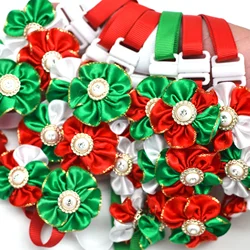 Lazos navideños para perros y gatos – Pack 30 piezas en rojo, verde y blanco