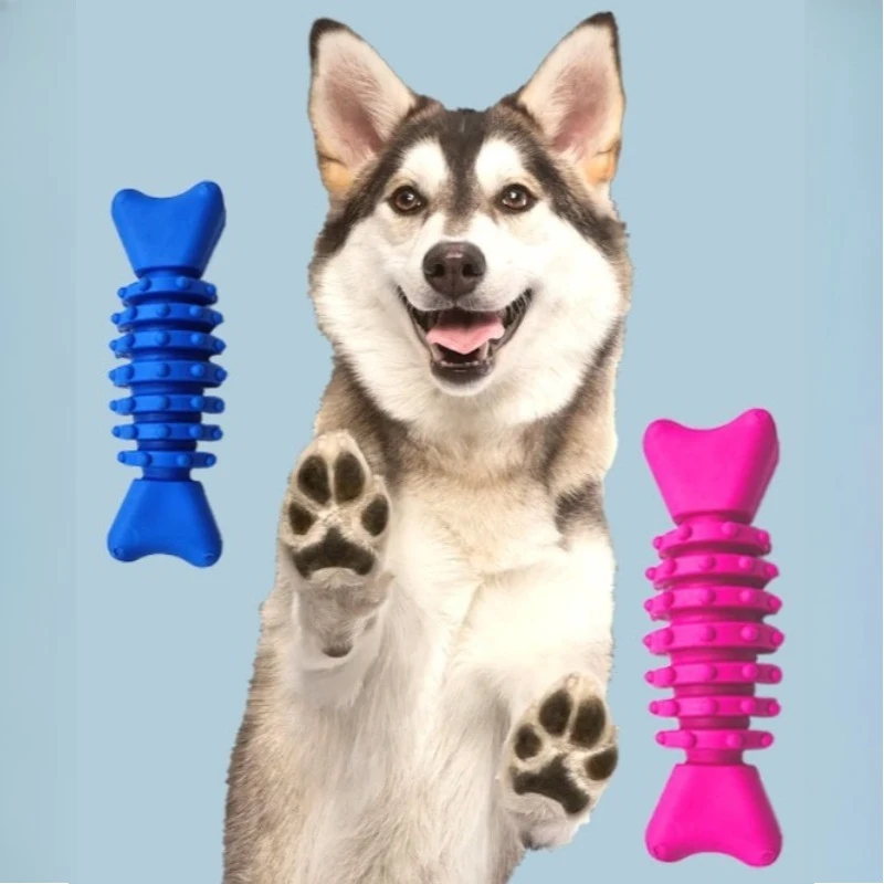 Juguetes para masticar para perros TPR para limpieza de dientes, palo Molar con forma de caramelo con cuerda de algodón para cachorros, perros medianos y grandes - imagen 4