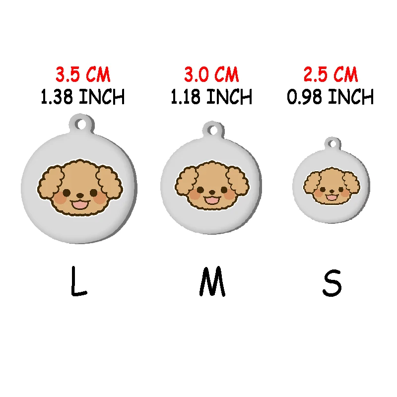 Etiqueta de nombre personalizada Shih de caniche de juguete, etiqueta de identificación grabada de acero inoxidable para Collar de perro, placa de identificación antipérdida para mascotas personalizada - imagen 2