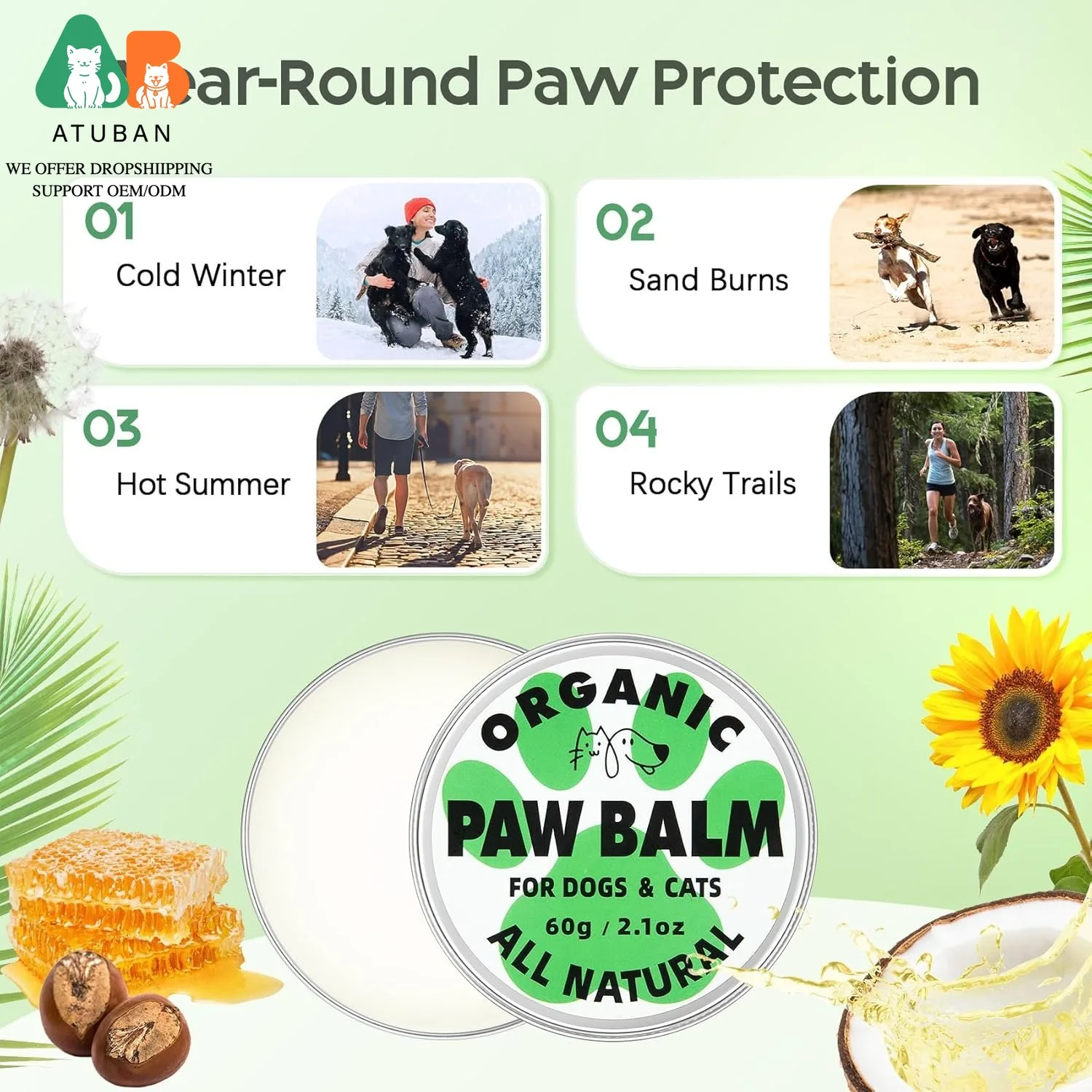 Kit para el cuidado de las patas de perro, limpiador de patas de perro de espuma sin enjuague con cepillo de silicona y bálsamo de pata de perro Natural sin lamer para curar patas y nariz secas y agrietadas - imagen 5