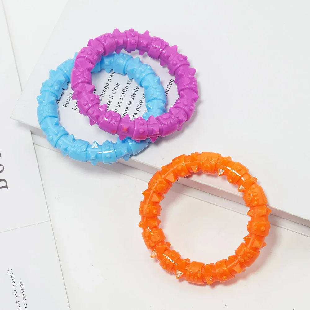 Juguete de anillo con púas para mascotas, cepillo de dientes para perros y palo molar, juguete masticable duradero para limpieza de dientes, juguete divertido para cachorros/perros adultos - imagen 3