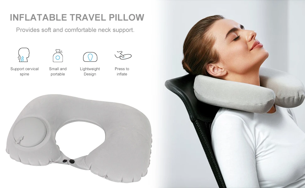 Almohada de viaje inflable para gato y perro – Cervical forma U - imagen 2