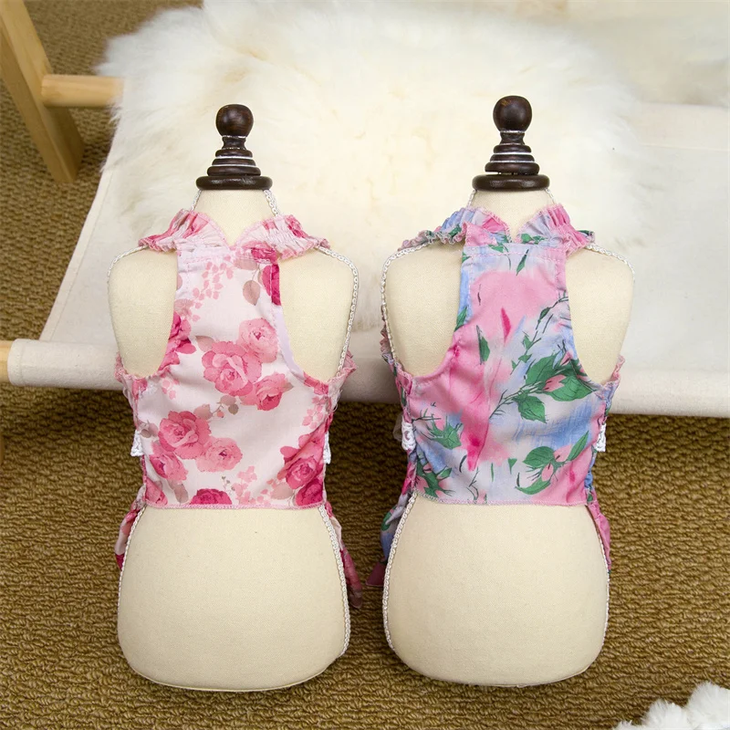 Vestido floral verano con capucha y tirantes para Chihuahua y Bichón - imagen 2