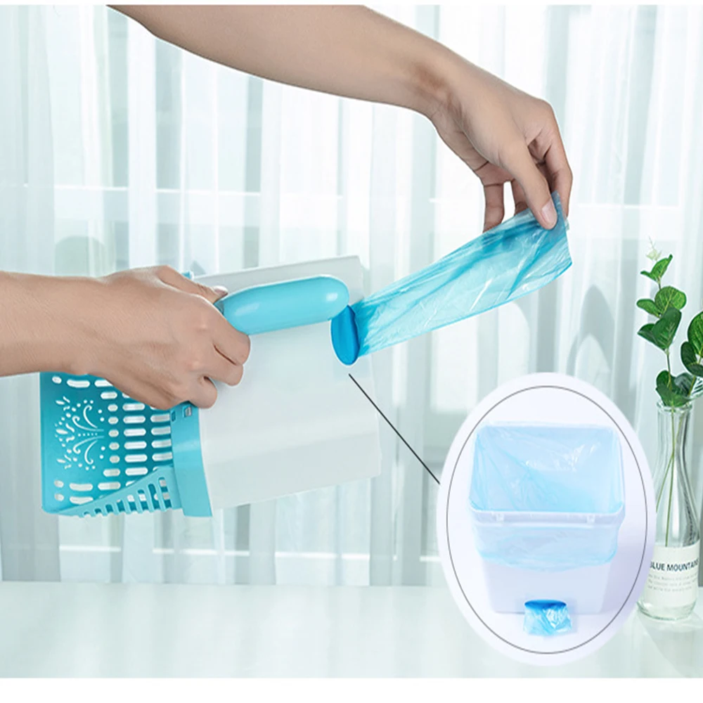 Pala de arena para gatos, Herramientas de limpieza de plástico, práctico cubo de basura desmontable con bolsas de basura, limpieza de caca de cachorro y gatito, productos para mascotas - imagen 3
