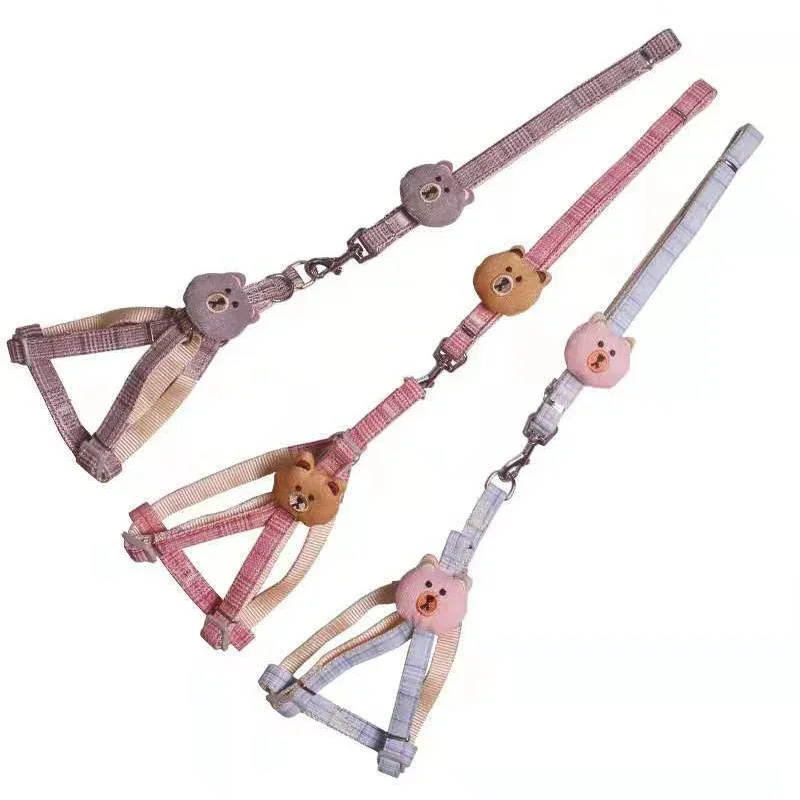 Arnés para perros y gatos, correa, chaleco ajustable, Collar para cachorros pequeños y medianos, accesorios para cachorros Chihuahua Terier para caminar al aire libre - imagen 3